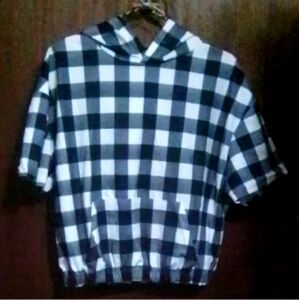 Checkered Crop Hoodie M/L